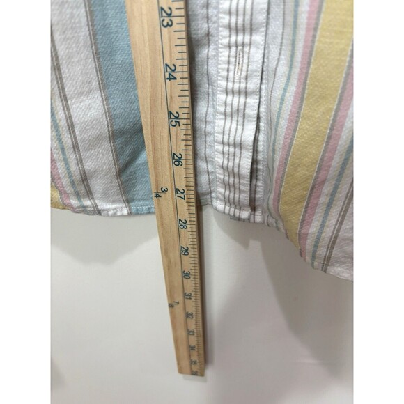 Patagonia Women M Organic Cotton Hemp Button Up Striped Shirt Lightweight Blue - Picture 3 of 9